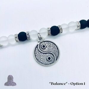 Yin Yang Bracelet Black White Glass Beads Handmade